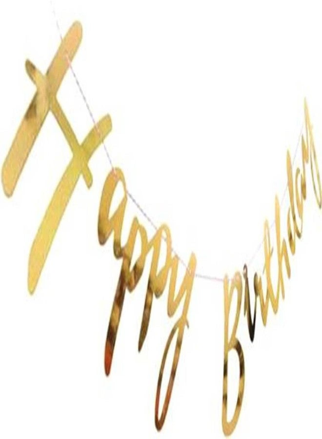 FI - FLICK IN Gold Happy Birthday Alphabets Letters String Banner with Ribbon Decoration for Boys, Girls, Boyfriend, Girlfriend, Husband, Kids Bday Celebrations Decorative Party Decor Items - Image 4